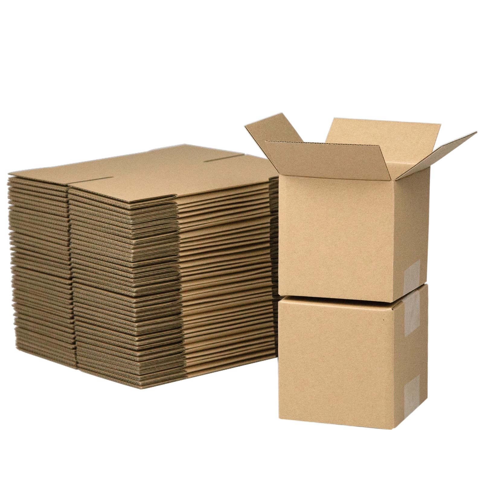 HESESOH 4x4x4 Inches Shipping Boxes Set of 40, Brown Corrugated Cardboard Box Literature Mailer for Packing Small Business