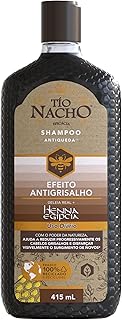 Tio Nacho Shampoo Antiqueda Hidratante Com Henna Egipcia E Geleia Real Para Cabelos Grisalhos, Fortalecimento E Nutrição Profunda Dos Fios 415 Ml 1-Pack