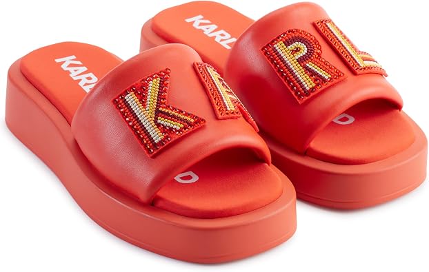 KARL LAGERFELD Womens Opal Embellished Platform Sandal