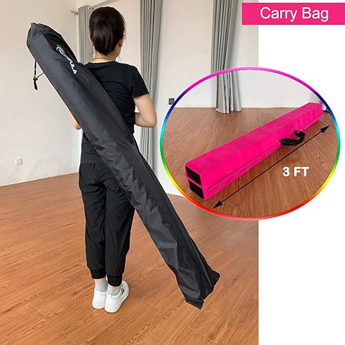 Miniatura 170 de MARFULA Viga de gimnasia plegable de 6 pies, 8 pies y 9 pies, haz de equilibrio de espuma – Extra firme – Cubierta de gamuza – Parte inferior verde