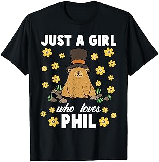 Just A Girl Who Loves Phil Groundhog Day Funny Women Retro T-Shirt