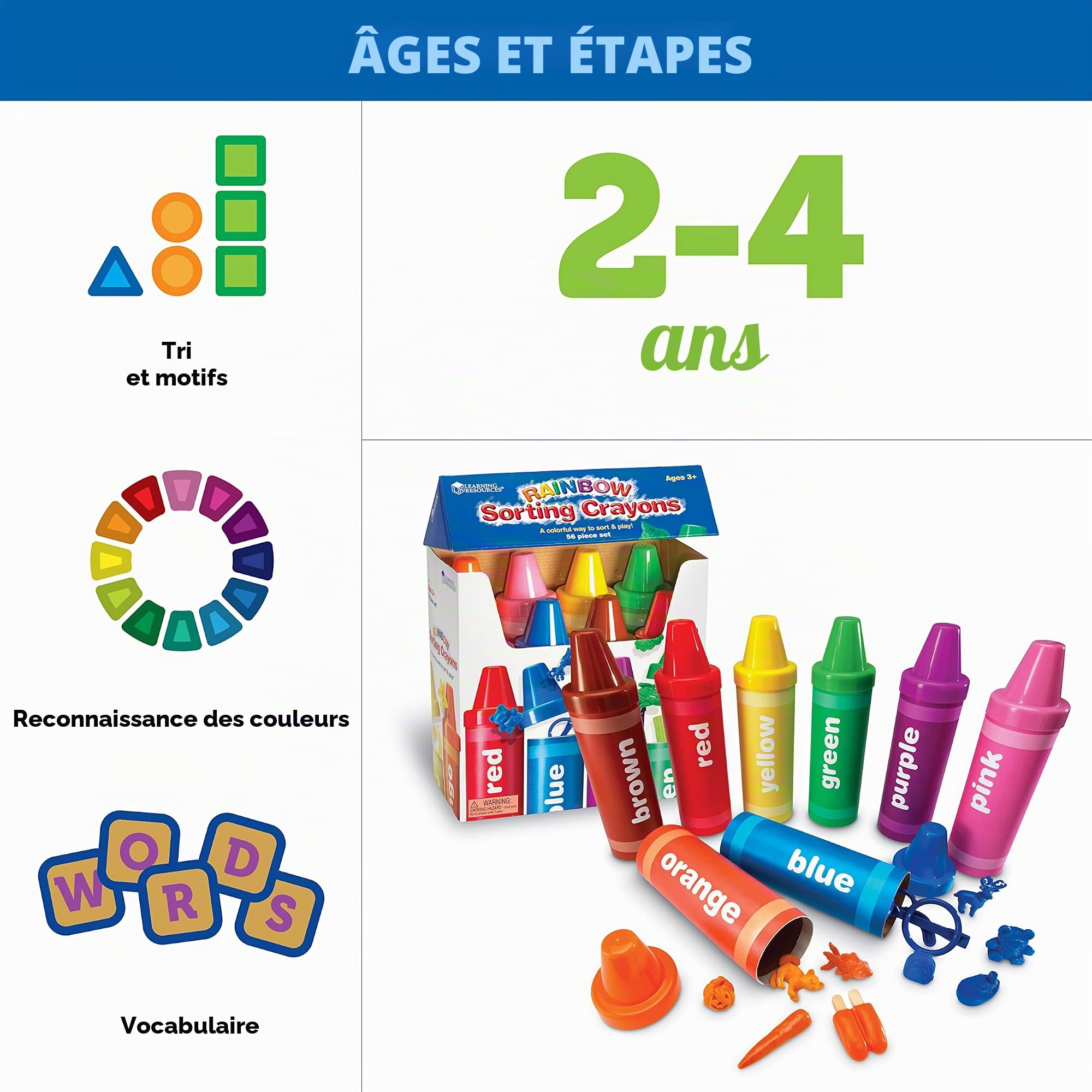Learning Resources Crayons de tri Arc-en-Ciel