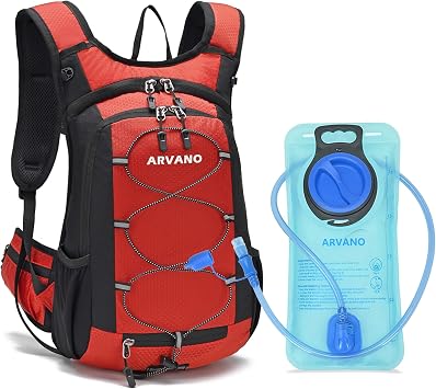 Hydration Backpack Cycling Rucksack 15L Lightweight Running Backpack With Water Bladder 2L, Insulated Compartment, for Hiking, Mountain Biking, Skiing for Men Women