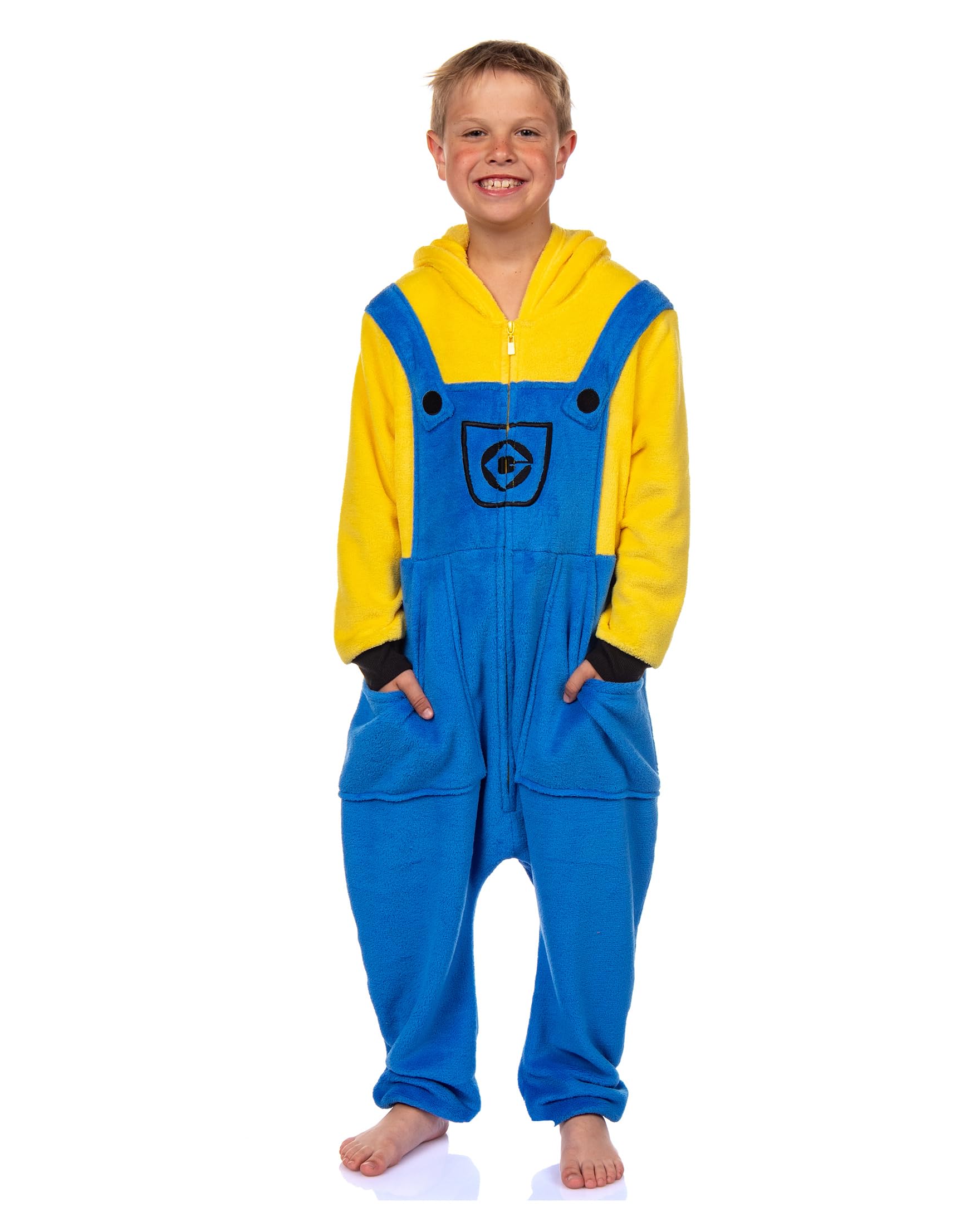 Minions Kigurumi Union Suit - Stuart & Kevin Designs - Pijama de forro polar súper suave con detalles bordados