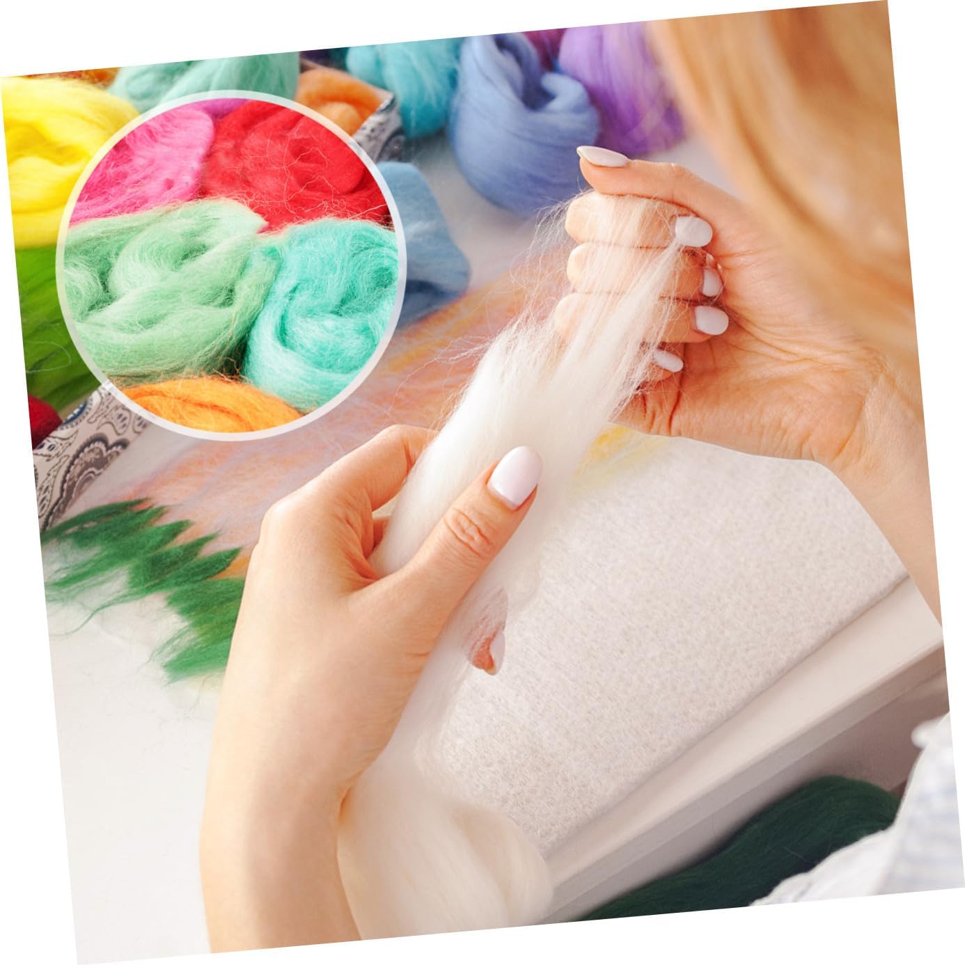 TEHAUX 1set Needle Felting Kit Colors Wool Basic Tools for Beginners Craft Kit for Felting Projects Includes Needles and Instructions