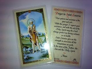 Holy Prayer Cards For The Prayer to Saint Lazarus in English