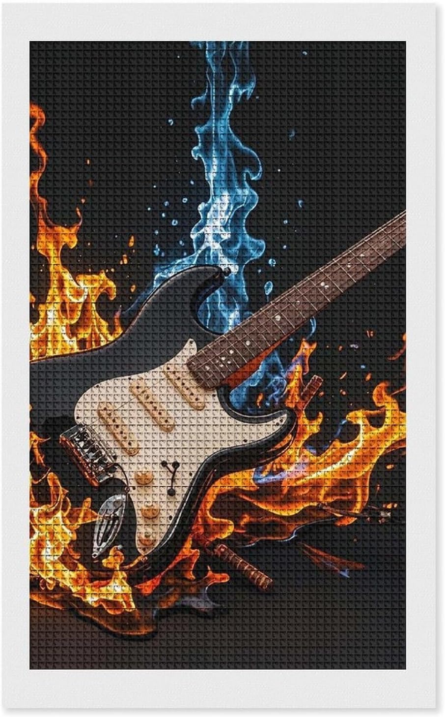 maccbn Electric Guitar Music 5D Diamond Painting Kit for Adults DIY Diamond Art Kits with Drill Tools Full Square Drill Gem Painting for Home Wall Decor Beginner-Friendly Craft Set Gift 12x20