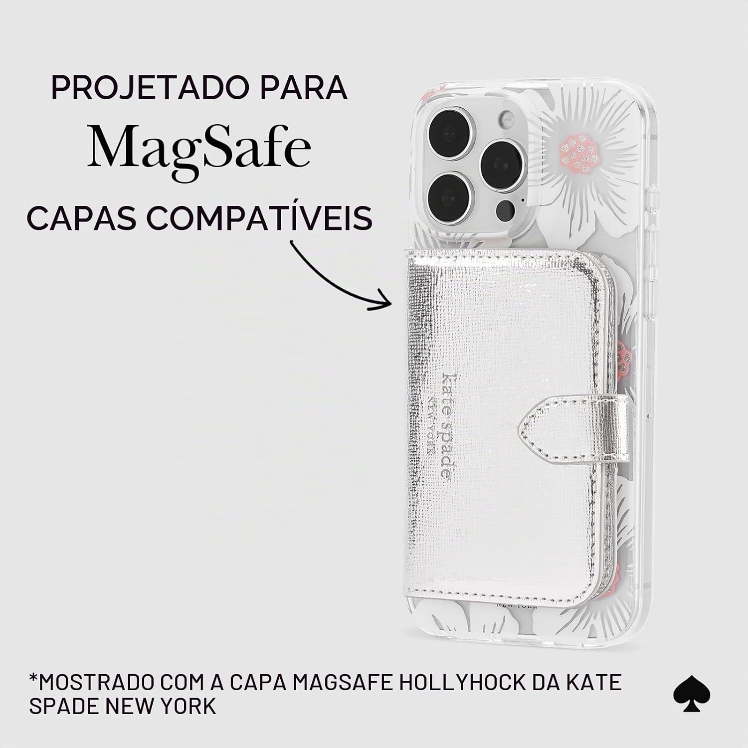 Carteira flip magnética Kate Spade New York para celular/porta-cartão Carteira flip magnética Kate Spade New York para celular/porta-cartão