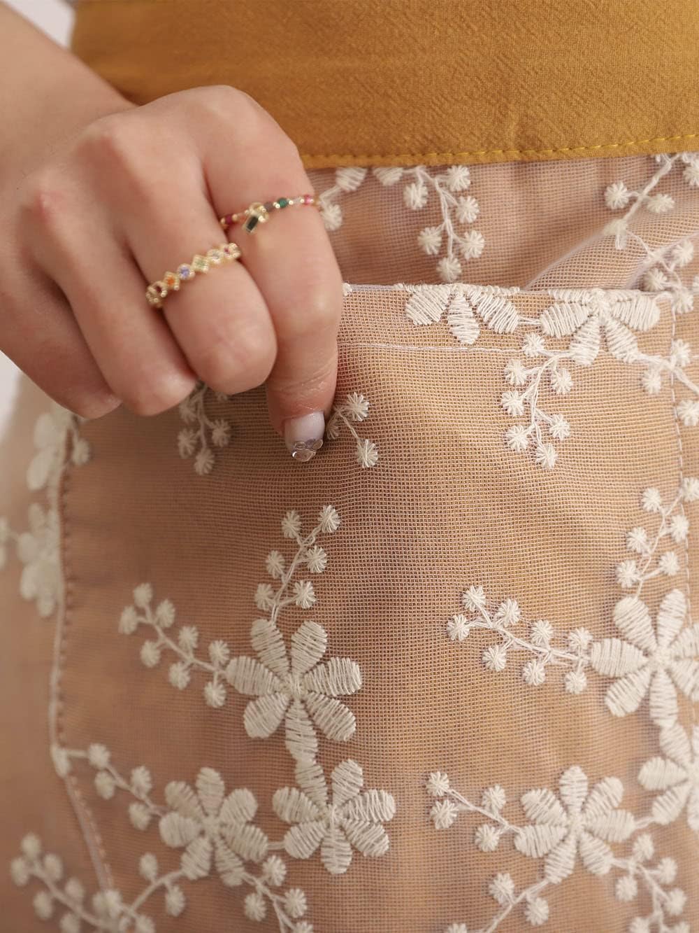 Waist Apron for women - Lovely Half Apron Cotton Lace Embroidered Server Waitress Apron Short Apron for Womens Girls - Image 7