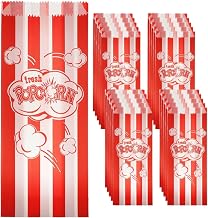 YFFSFDC Pop Corn Container 100-Piece Disposable Popcorn Paper Box Foldable Food Bag Open Top Popcorn Box Perfect for Movie Theater Parties and Snacks DIY Baking Supplies Multipurpose for Home Use