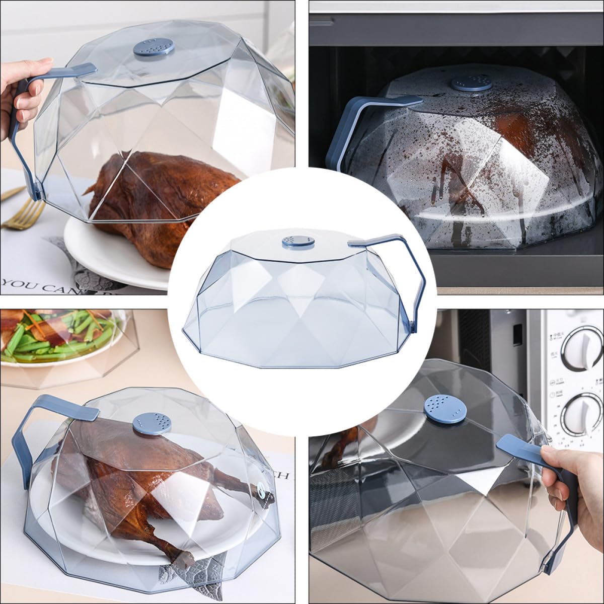 MAGICLULU 2pezzi Coperchio Per Microonde Antispruzzo Copertura Per Piatto Con Venti Di Vapore Resistente Alle Alte Temperature Per Conservare Alimenti e Avanzi Sicurezza