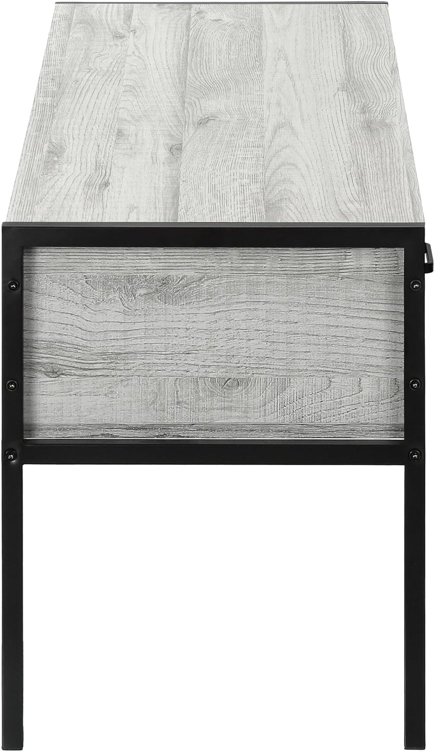 Monarch Specialties 2875 Tv Stand, 48 Inch, Console, Media Entertainment Center, Storage Drawer, Living Room, Bedroom, Laminate, Metal, Grey, Black Stand-48, 47.25" L x 15.75" W x 19.75" H