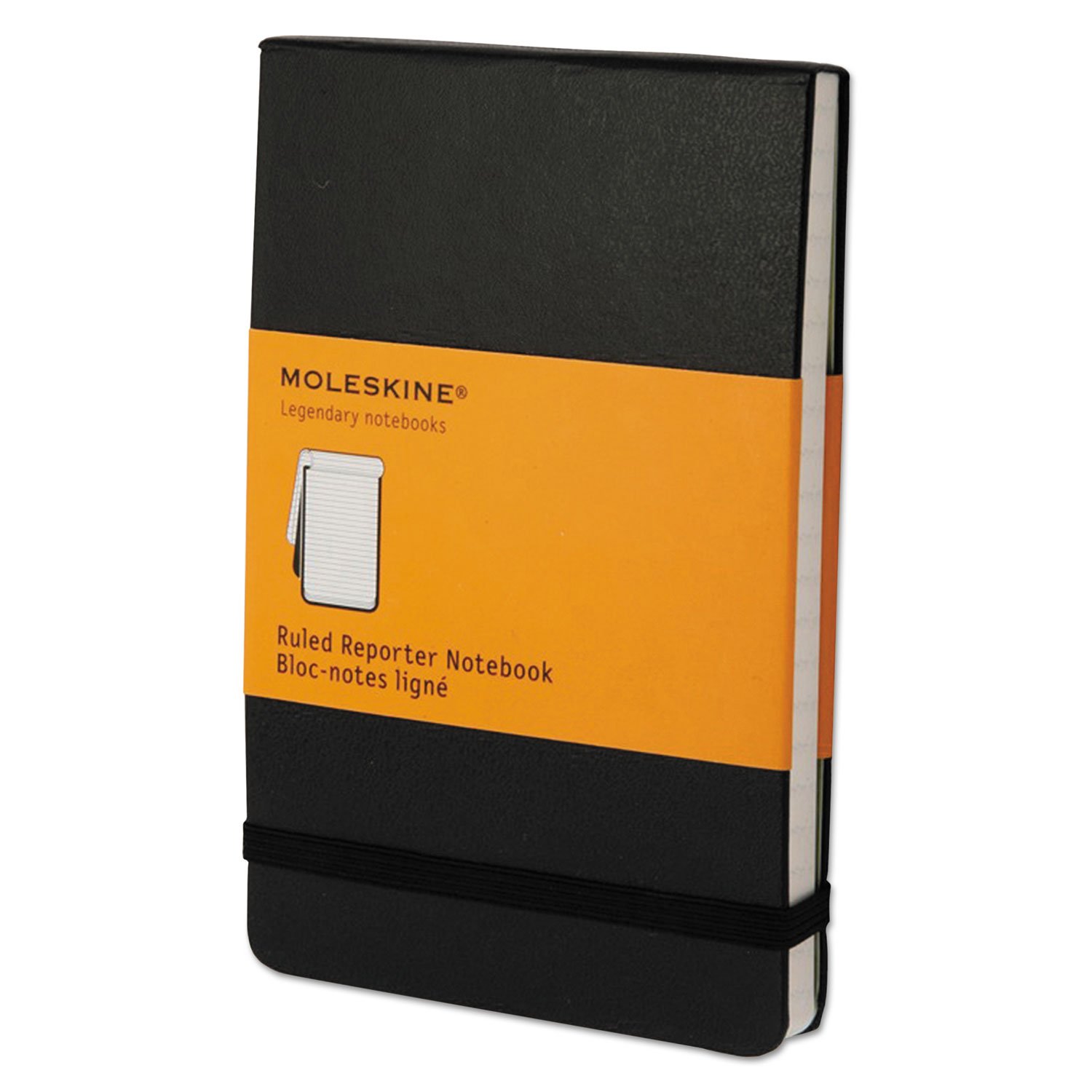 Moleskine QP511 Reporter Notebook Ruled 5 1/2 x 3 1/2 Black Cover 192 Sheets