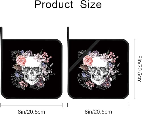 Vista 23 de Juego de 2 soportes para ollas de pintura de acuarela floral abstracta, resistentes al calor, para microondas, horno, horno y barbacoa Pintura