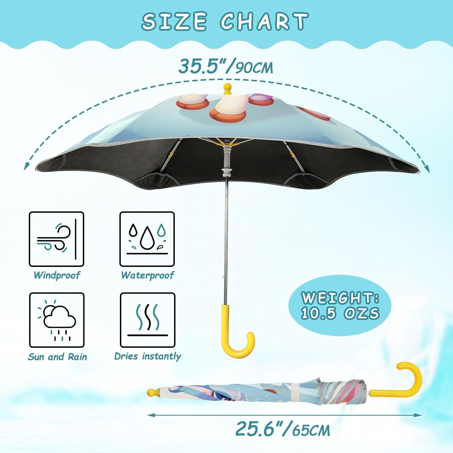 ALAZA Unicorn Rainbow Kids Umbrella for Girls Boys Toddler Children Rain & Sun Umbrella