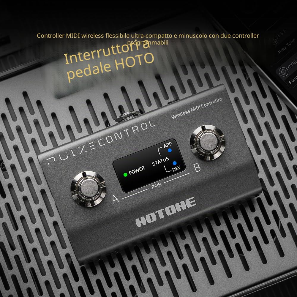 HOTONE BT MIDI Pedale Controller a 2 Pulsanti Senza Fili Pulze Control