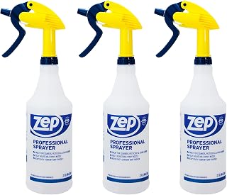Zep Professional 32 oz Spray Bottles (Pack of 3) HDPRO1 - Heavy-Duty Adjustable Nozzle for Fine Mist or 30ft Stream, Chemical Resistant