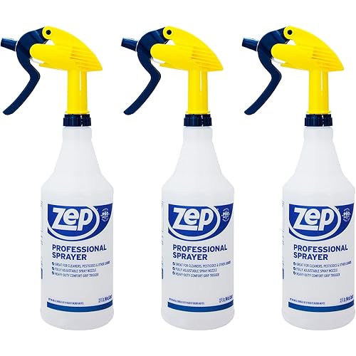 Zep Professional Sprayer Bottle - 32 oz (Pack of 3) - HDPRO1 - Versatile Adjustable Nozzle Spray Bottles with a Fine Mist or Powerful Spray, Refillable for Diluted Concentrate