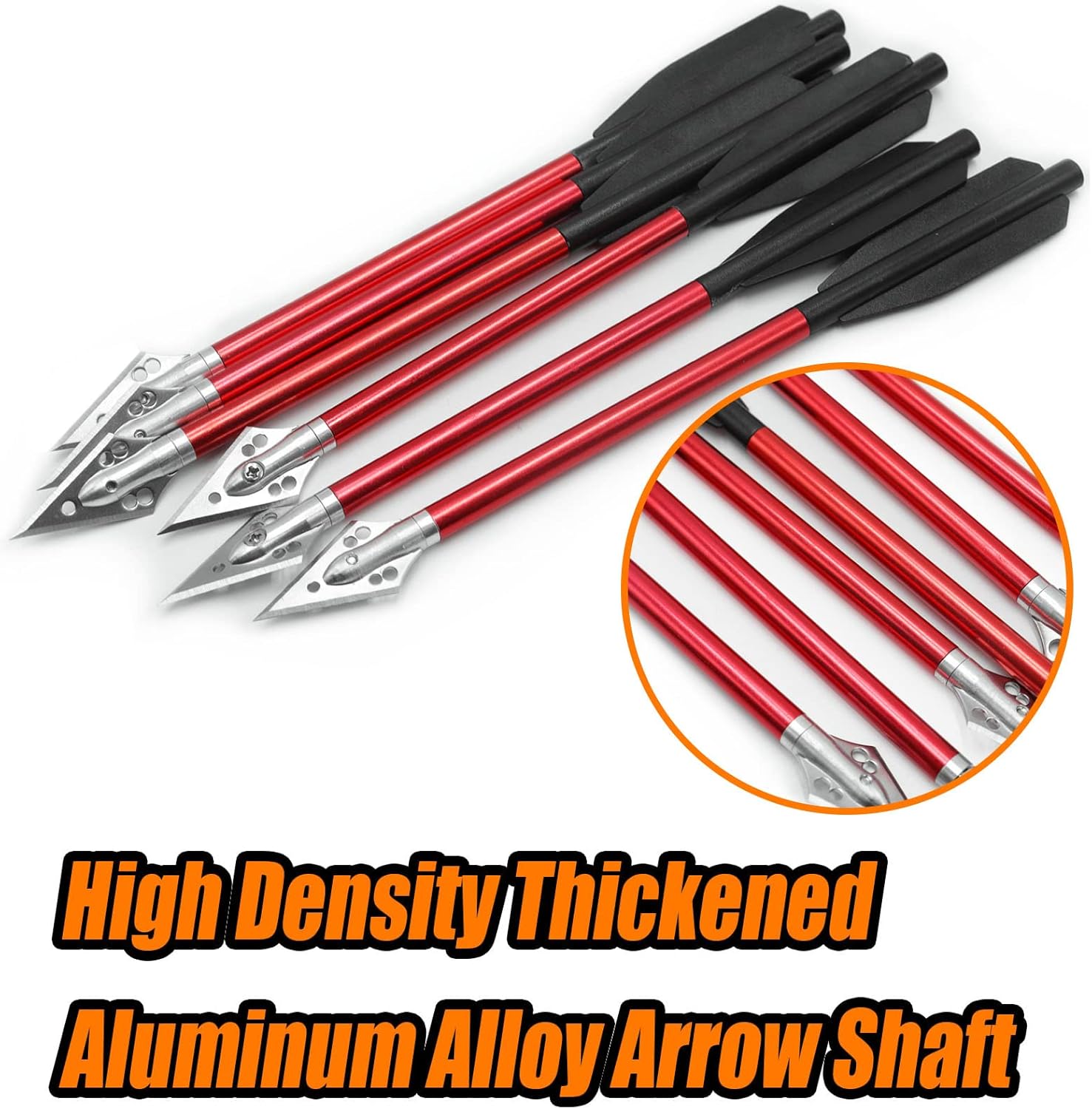 6.7" Aluminum Crossbow Bolts 5 Bright Colors, Replaceable Tips for 50-60 lb Crossbows - Target Practice & Small Game Hunting, Adult Use