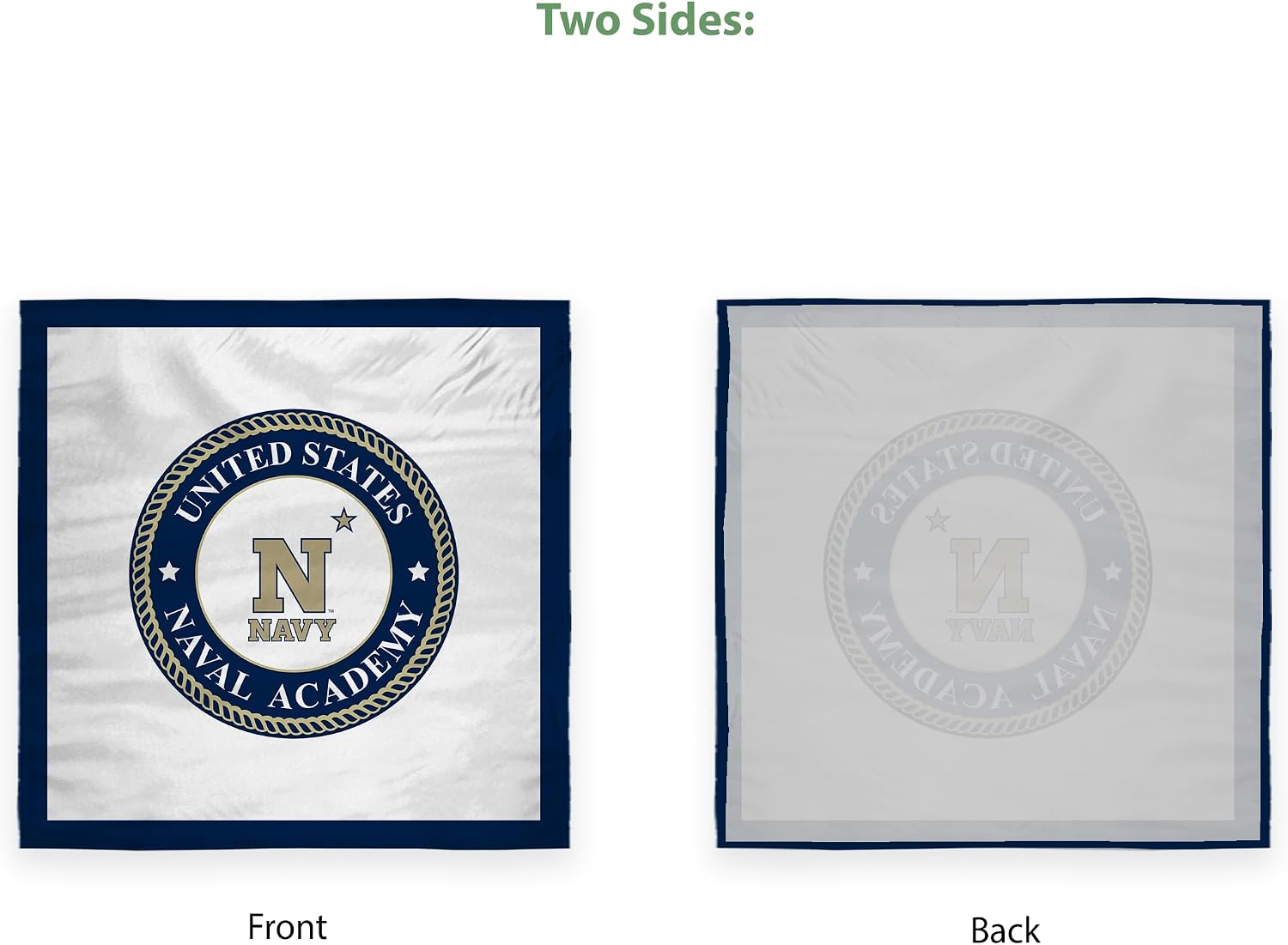 USNA Naval Academy Tablecover, 48in. Wide x 48in. Long, Gold-Blue Polyester, Party supplies, Navy Shipmen tablecloth for graduation, football tailgating, and birthday party decorations