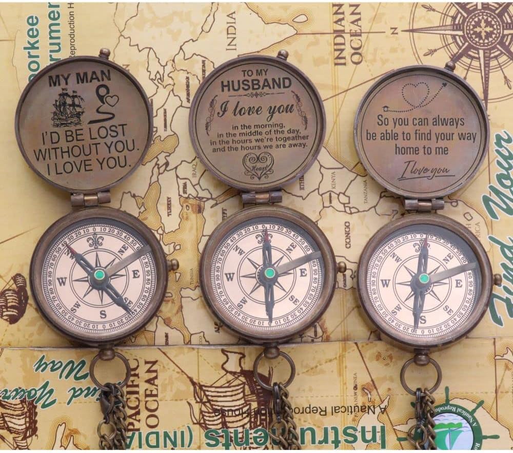 Compass – Brass Directional Vintage Compass Engraved with “Find Your Way Back to Home” Inspirational Gifts for Women/Men Baptism 2026 Communion Christian Motivational Quote