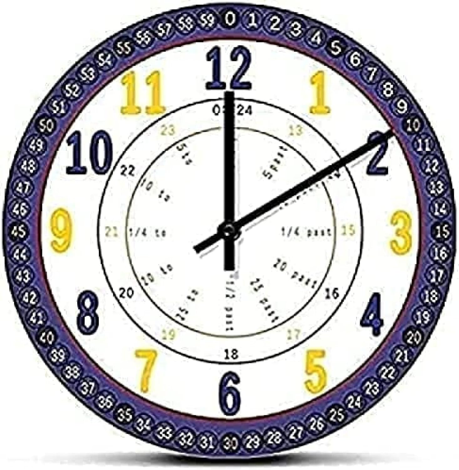 Kitchen Clocks Wall Learning Time for Kids Quiet Learning Clock Modern Wall Clock Simple Design Clocks for Kids Rooms Hor Clock