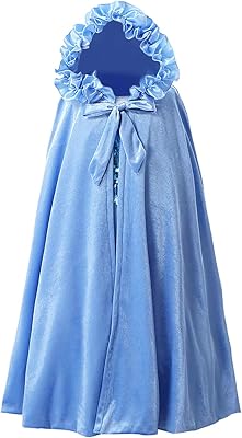 Newland Princess Cape, Princess Hooded Long Cape Cloak Costumes for Girls Dress Up 3-12 Years (M 3-7years(Length:31.5