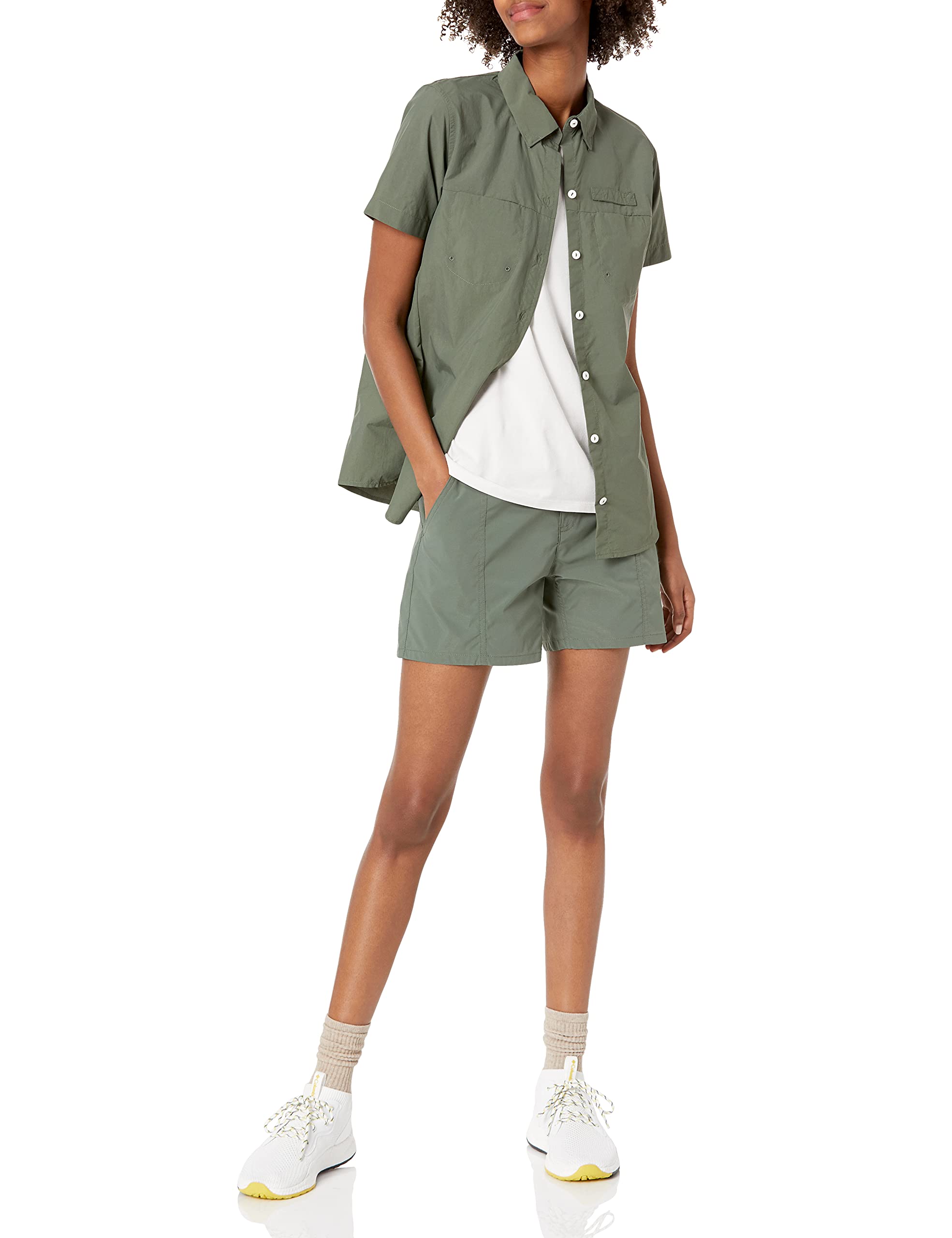 Amazon Essentials Pantalones Cortos de Senderismo en Tejido elástico con Bolsillos y Entrepierna de 12,5 cm Mujer
