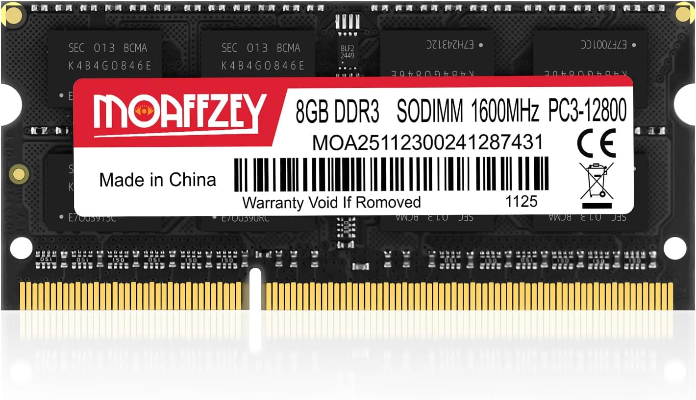 32GB DDR4 RAM 3200MHz PC4-25600 CL22 Laptop Memory SODIMM, 260-Pin 1.2V 2Rx8 Dual Rank Non-ECC Unbuffered Laptop Notebook RAM Upgrade - Black