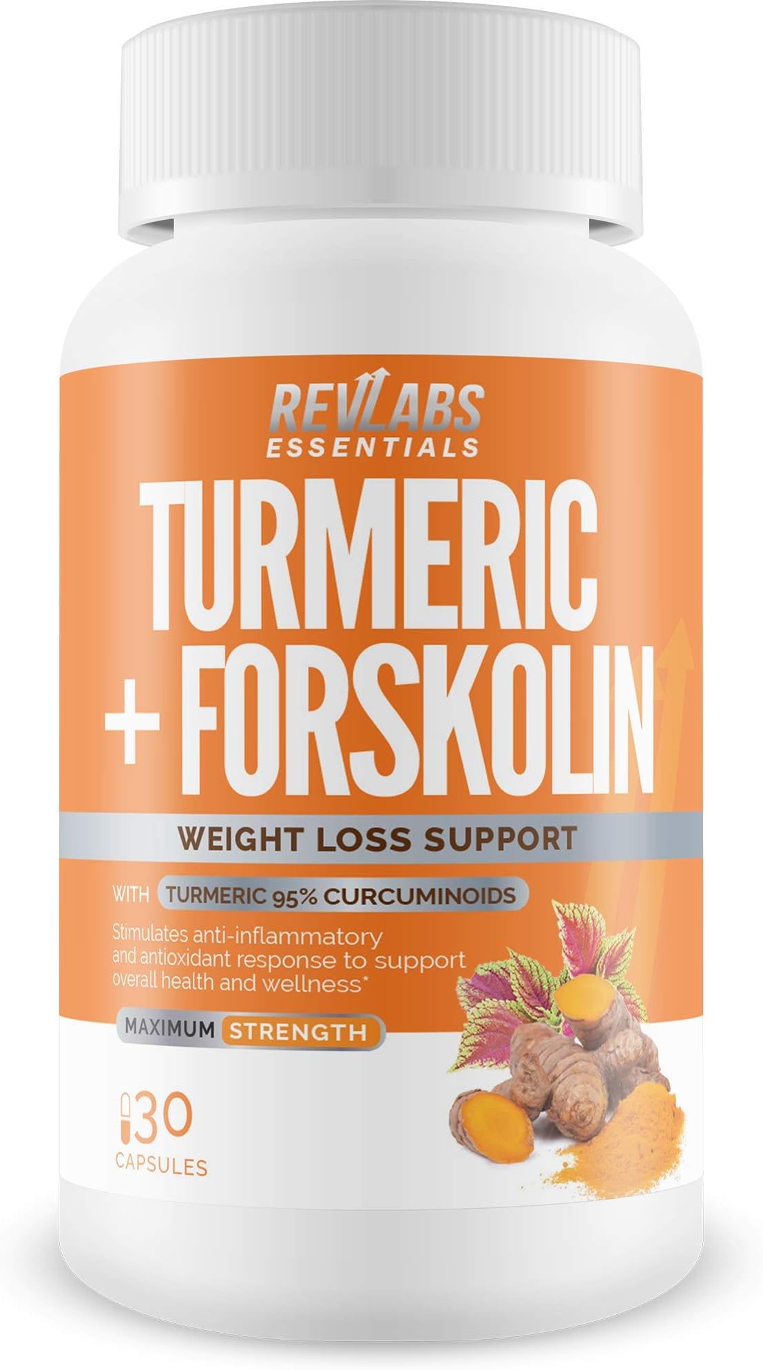 Turmeric Plus Forskolin - Turmeric Curcumin 95% with Bioperine Black Pepper Extract for Maximum Absorption. Anti-Oxidant and Anti-Inflamatory for Joint Pain Relief and Weight Support.