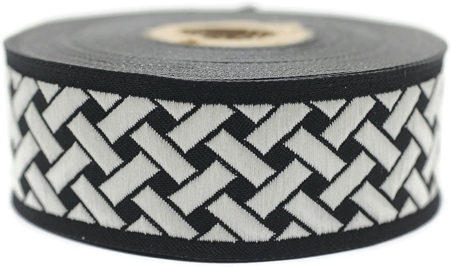 10.9 Yards Spool 0.79" Wide Gold & Beige Knot Jacquard Ribbon Geometric Trim Woven Border Craft Supplies 20274 V7