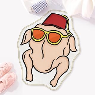 Allenjoy 24.3" x 31.2" Cool Holiday Turkey Bathroom Rugs Sunglasses and Hat Mat Bathmat Rug Non Slip Washable
