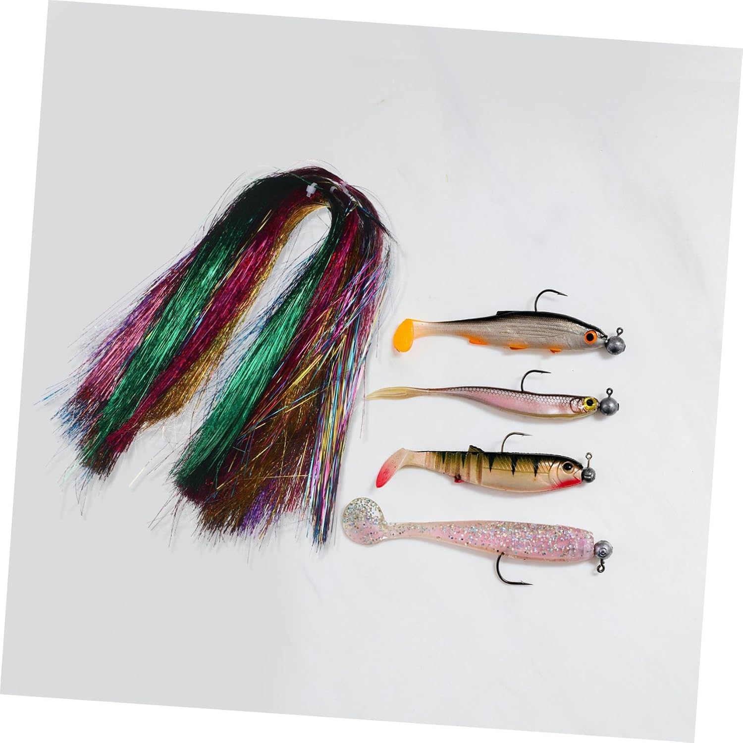 BESPORTBLE 10pcs Fly Tying String Fishing Lure Accessories Sturdy Nylon Material Flash Flies String for Freshwater Fishing
