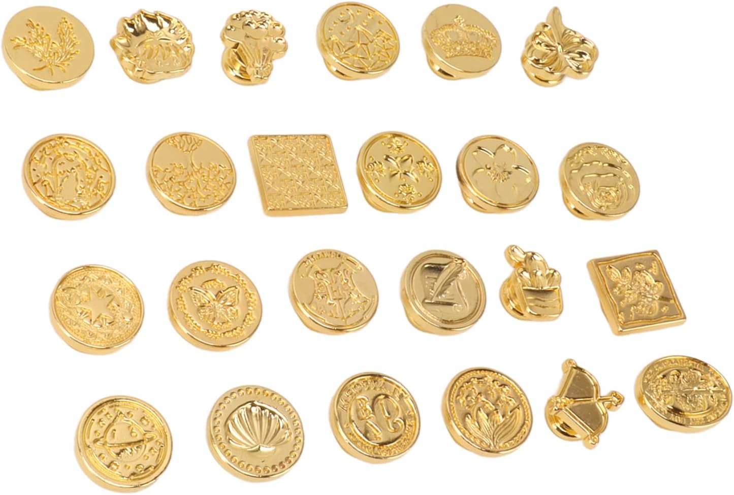 TITA-DONG 24pcs Wax Sealing Stamp Set, Creative Special Shaped Sealing Wax Stamp Heads, Retro Vintage Wax Seal Stamp for Wedding Invitations, Cards Envelopes, Snail Mails, Wine Packages, Wrapping