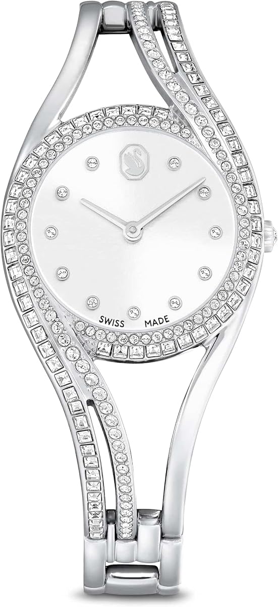 Reloj tipo brazalete Hyperbola, fabricado en Suiza, pulsera de metal, tono plateado, acero inoxidable