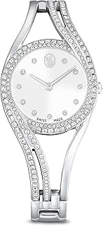 Swarovski Hyperbola Bangle Watch, Swiss Made, Metal Bracelet, Silver Tone, Stainless Steel