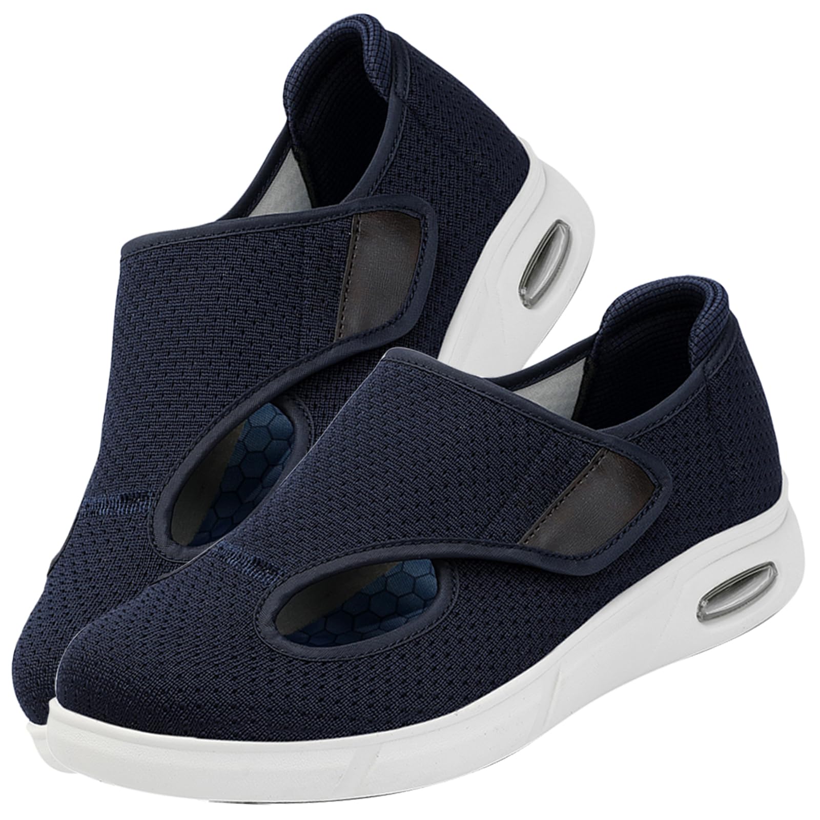 AEHO Zapatos Mujer Ancho Especial Deportivas Hombre Especiales para Juanetes de Zapatillas pie Diabetico Fascitis Plantar Caminar Zapatilla Sanitaria,Azul,40 EU
