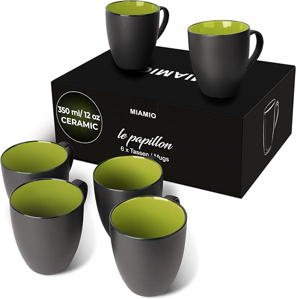 MIAMIO Le Papillon Stoneware Coffee Mug Set 350ml