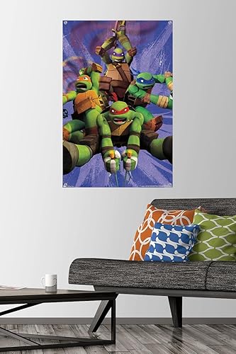 Miniatura 7 de Nickelodeon Teenage Mutant Ninja Turtles - Póster de pared del equipo con alfileres