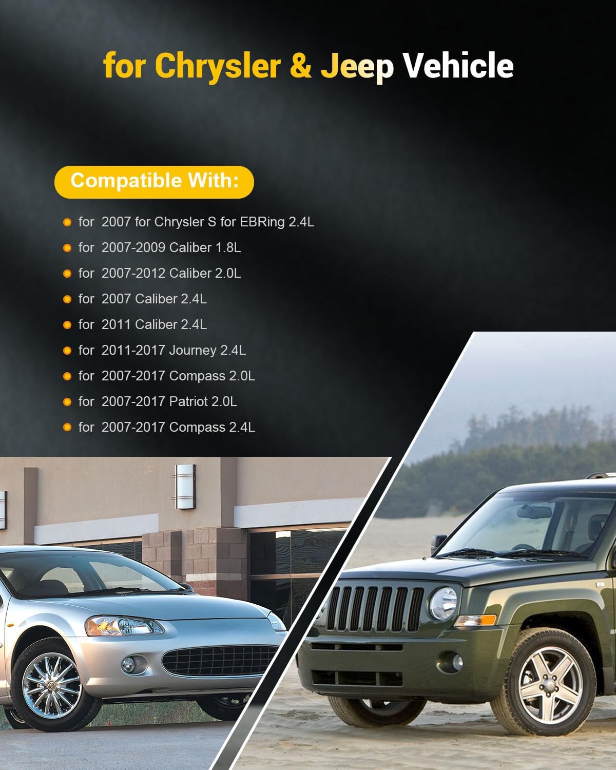 OCPTY 4 ignition coils with 4 iridium Spark Plugs fits IC637 UF557 C1587 for Dodge for Jeep Caliber Patriot Compass 1.8L 2.0L 2.4L