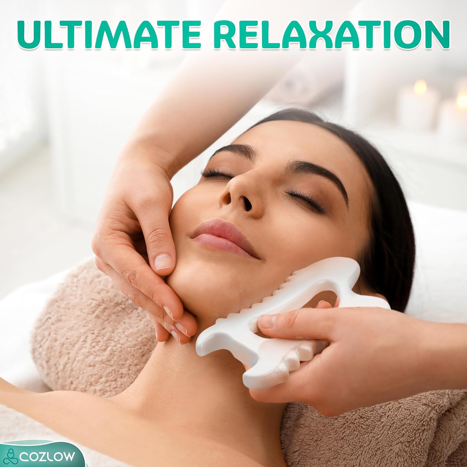 COZLOW Ceramic Gua Sha Massage Tool for Face & Body - Premium Muscle Scraping Tool for Lymphatic Drainage & Fascia Massage - Trigger Point Massager for Body Sculpting & Contouring - Style A - Image 9