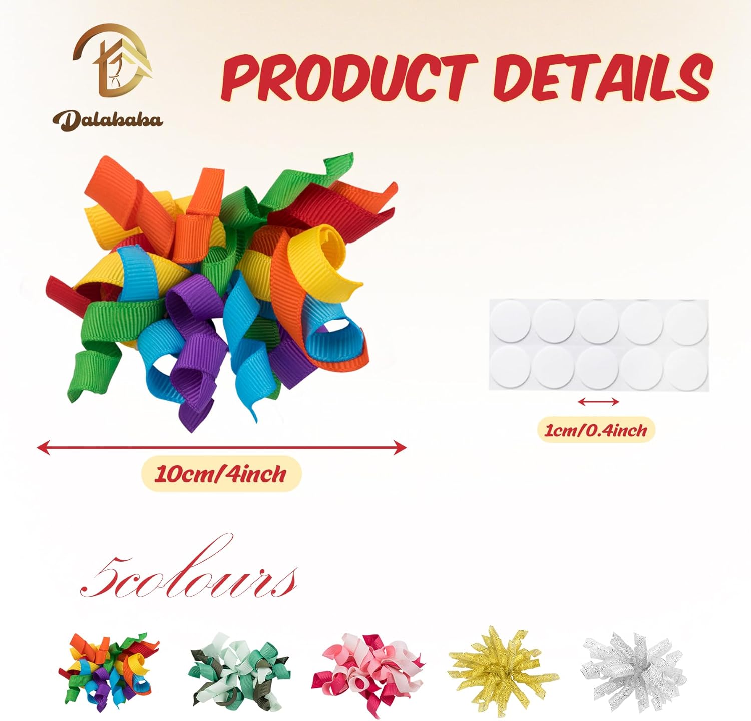 10 Pcs Curly Ribbon Bows for Gift Wrapping, 4 Inch Spiral Satin Gift Bows, for Christmas, Wedding, Birthday, Party Wall Decorations, Crafting - Colourful