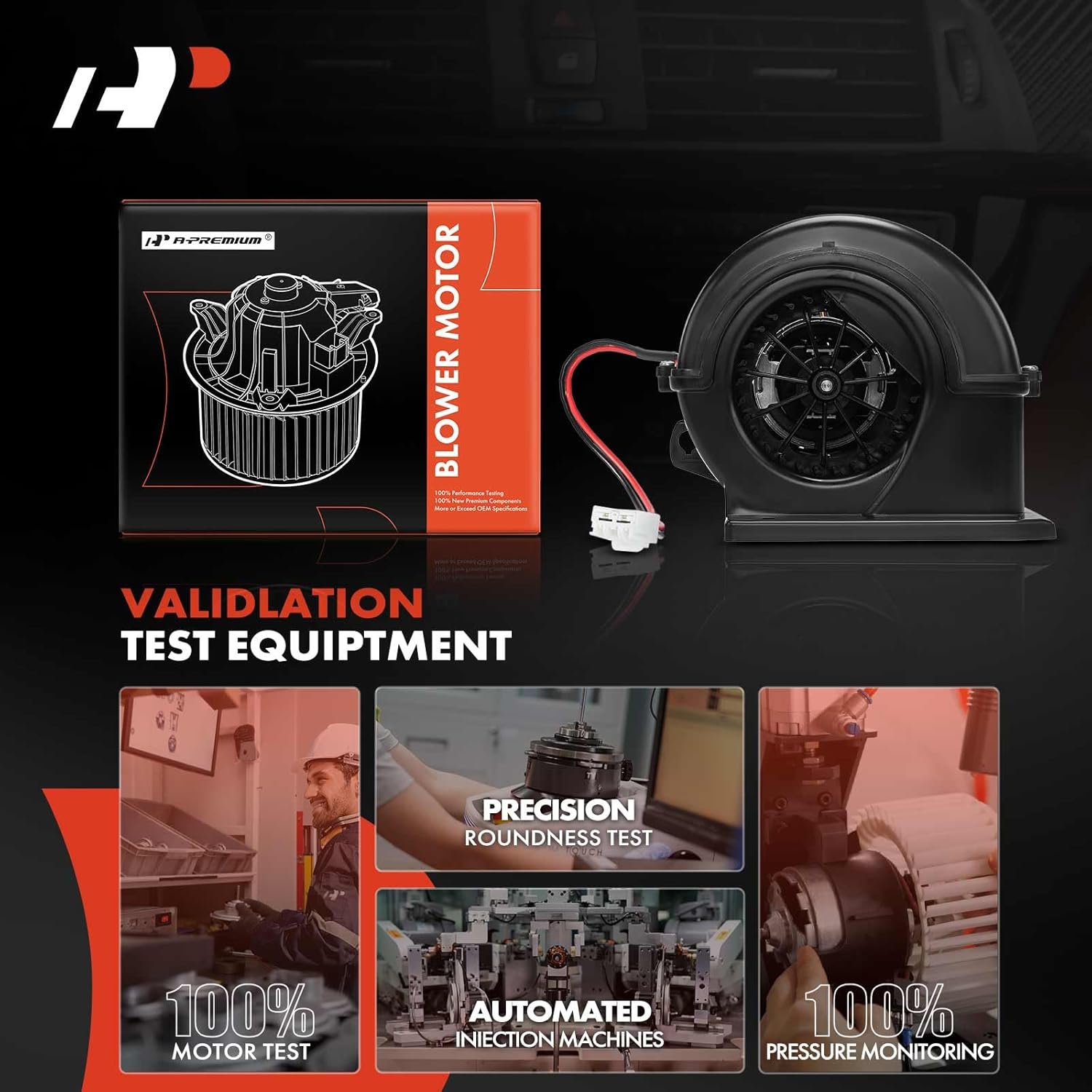 A-Premium Front HVAC Heater Blower Motor Compatible with Volvo VHD 2010-2014, VNL 2011-2023, VNM 2010-2014, VNX 2014, VT 2010, with Wheel and Fan Cage, Replace# 85120276, 35021