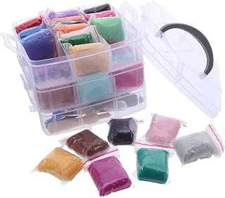 SEWACC Portable Needle Felting Kit Set with Colored Wool and Needles for DIY Crafts and Holiday Decorations Compact Wool Tool Packs for Beginners and Professionals Travel-Friendly