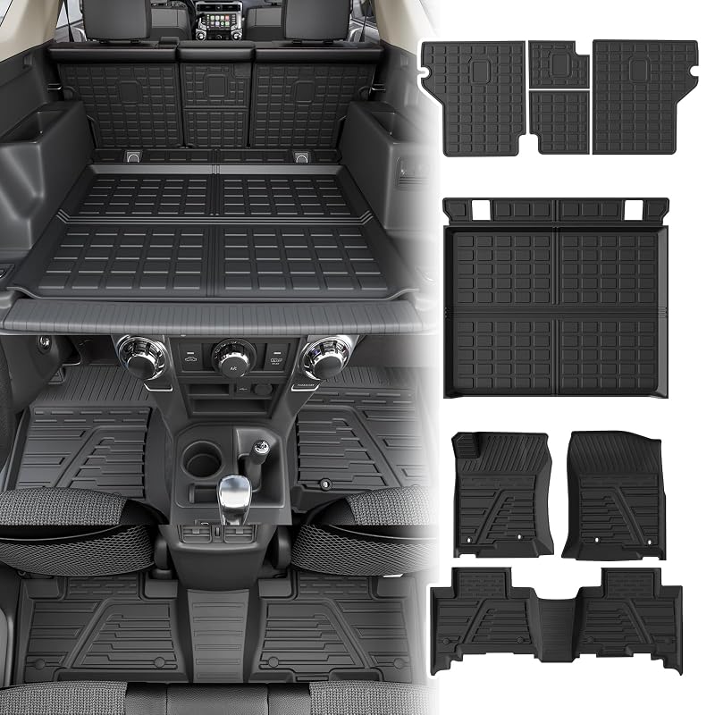 Jogo de tapetes e forros para Toyota 4Runner 5 lugares 2013–2024 em TPE, sem bandeja deslizante — Rongtaod