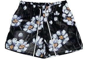 Men's Printed Boho Casual Athletic Workout Mesh Beach Summer Shorts