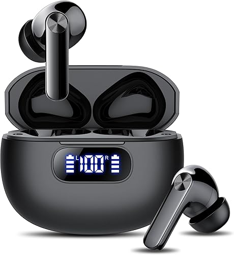 Wireless Earbuds, Bluetooth 5.3 Headphones LED Power Display, 2025 New Wireless Earphones, 4 ENC Noise Cancelling Mic, HiFi Stereo, 48H Playtime