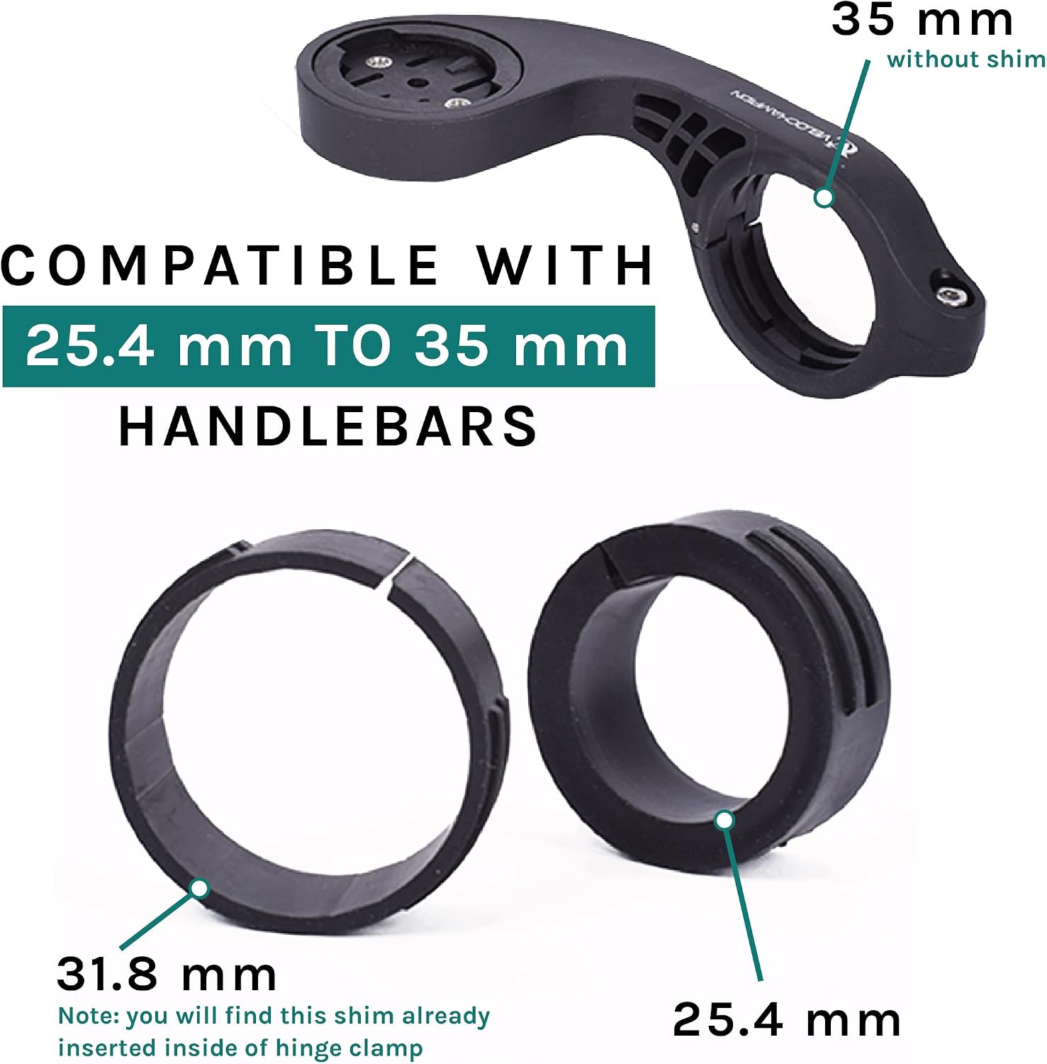 VeloChampion Out Front GPS Computer Handlebar Mount Compatible with Garmin 130/530/540/820/830/840/1030/1040 and Edge Explore. Suitable for Handlebars up to 35mm