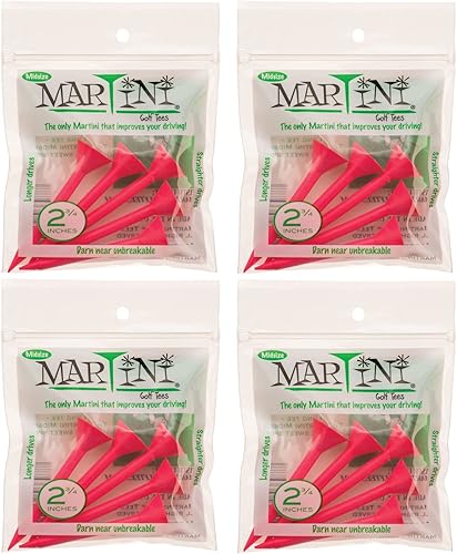 MARTINI Camisetas de golf medianas de 2 34 pulgadas, 4 paquetes de rosa, 20 camisetas en total, prácticamente irrompibles disponible en Yaxa Peru