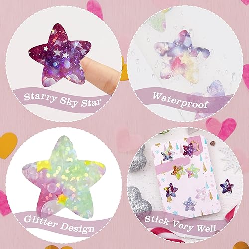 Miniatura 4 de Anwyll Calcomanías de estrellas, calcomanías de estrellas para recompensas infantiles, 500 calcomanías de estrella de cielo estrellado de 1 pulgada,